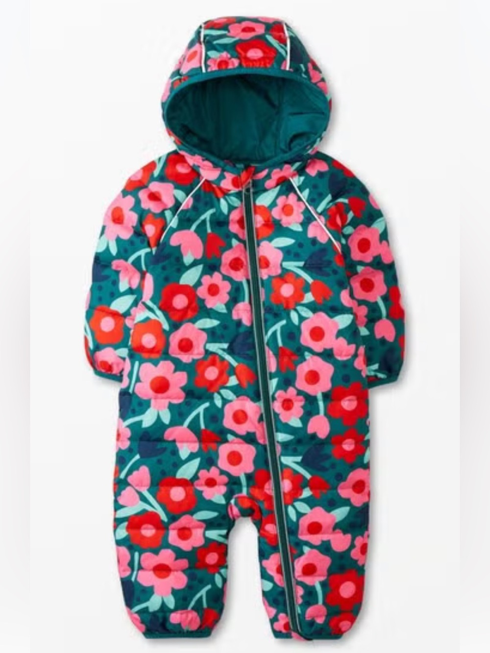 Hanna Andersson Pink & Teal Floral Puffer One-Piece